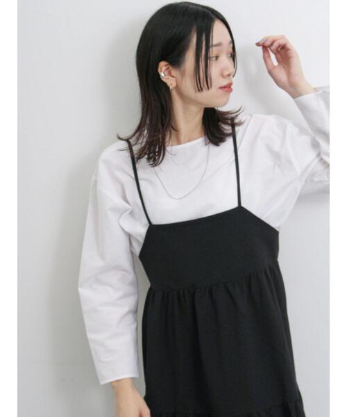 Samansa Mos2 blue（サマンサモスモスブルー）の「◎ポコポコティアードキャミワンピース（ワンピース・レディース・ブラック/グリーン/ブラウン・F）」の19枚目の写真