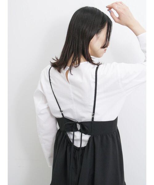 Samansa Mos2 blue（サマンサモスモスブルー）の「◎ポコポコティアードキャミワンピース（ワンピース・レディース・ブラック/グリーン/ブラウン・F）」の20枚目の写真