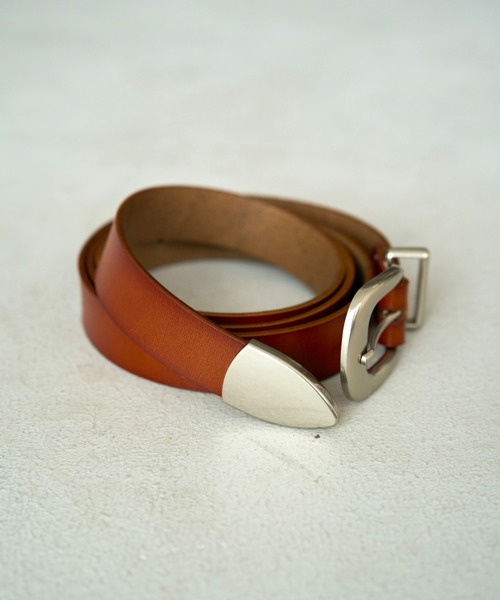 CAMPHOR WOOD(カンファーウッド)の「western cow recycle leather belt / ウエスタン牛革リサイクルレザーベルト(ベルト・メンズ・ブラウン/ブラック・FREE)」の21枚目の写真