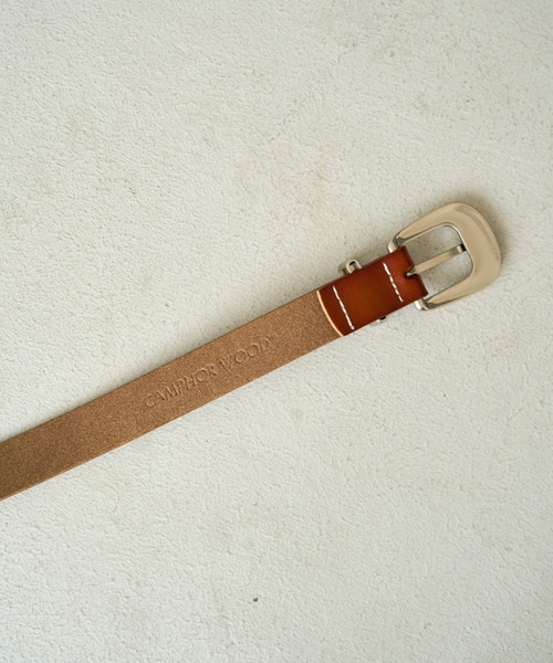 CAMPHOR WOOD(カンファーウッド)の「western cow recycle leather belt / ウエスタン牛革リサイクルレザーベルト(ベルト・メンズ・ブラウン/ブラック・FREE)」の5枚目の写真