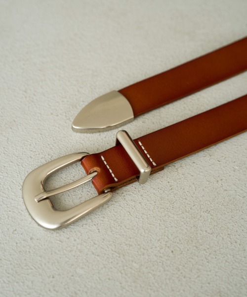 CAMPHOR WOOD(カンファーウッド)の「western cow recycle leather belt / ウエスタン牛革リサイクルレザーベルト(ベルト・メンズ・ブラウン/ブラック・FREE)」の7枚目の写真