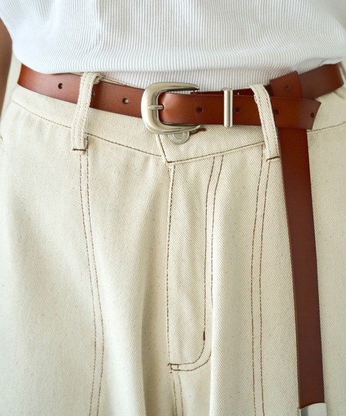 CAMPHOR WOOD(カンファーウッド)の「western cow recycle leather belt / ウエスタン牛革リサイクルレザーベルト(ベルト・メンズ・ブラウン/ブラック・FREE)」の9枚目の写真