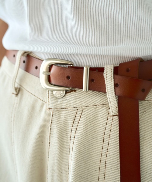 CAMPHOR WOOD(カンファーウッド)の「western cow recycle leather belt / ウエスタン牛革リサイクルレザーベルト(ベルト・メンズ・ブラウン/ブラック・FREE)」の11枚目の写真