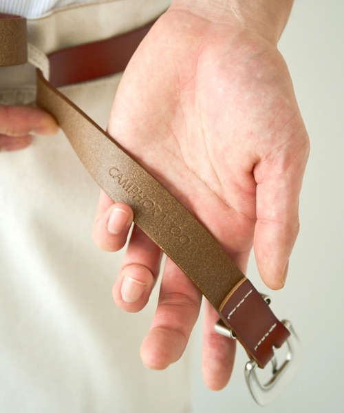 CAMPHOR WOOD(カンファーウッド)の「western cow recycle leather belt / ウエスタン牛革リサイクルレザーベルト(ベルト・メンズ・ブラウン/ブラック・FREE)」の14枚目の写真