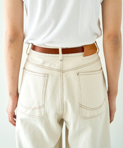 CAMPHOR WOOD(カンファーウッド)の「western cow recycle leather belt / ウエスタン牛革リサイクルレザーベルト(ベルト・メンズ・ブラウン/ブラック・FREE)」の16枚目の写真
