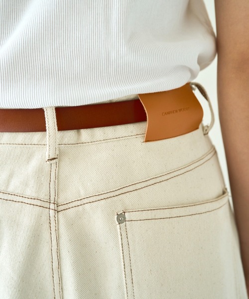 CAMPHOR WOOD(カンファーウッド)の「western cow recycle leather belt / ウエスタン牛革リサイクルレザーベルト(ベルト・メンズ・ブラウン/ブラック・FREE)」の17枚目の写真