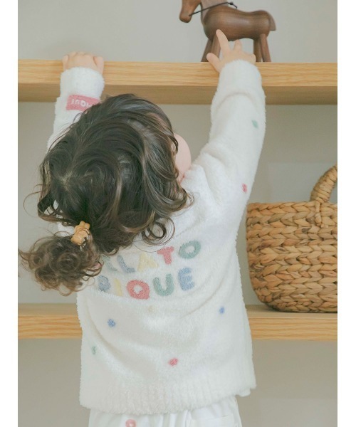 gelato pique(ジェラートピケ)の「【BABY】ベビモコドットカーディガン(ルームウェア/パジャマ・キッズ・ピンク/オフホワイト・80/70)」の6枚目の写真