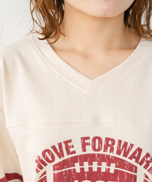 eLur（エラー）の「フットボールT（Tシャツ/カットソー・レディース・ブラック/レッド・FREE）」の8枚目の写真