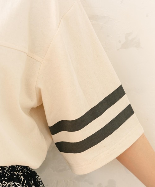 eLur（エラー）の「フットボールT（Tシャツ/カットソー・レディース・ブラック/レッド・FREE）」の3枚目の写真