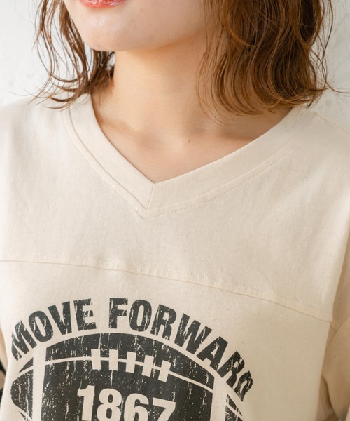 eLur（エラー）の「フットボールT（Tシャツ/カットソー・レディース・ブラック/レッド・FREE）」の7枚目の写真