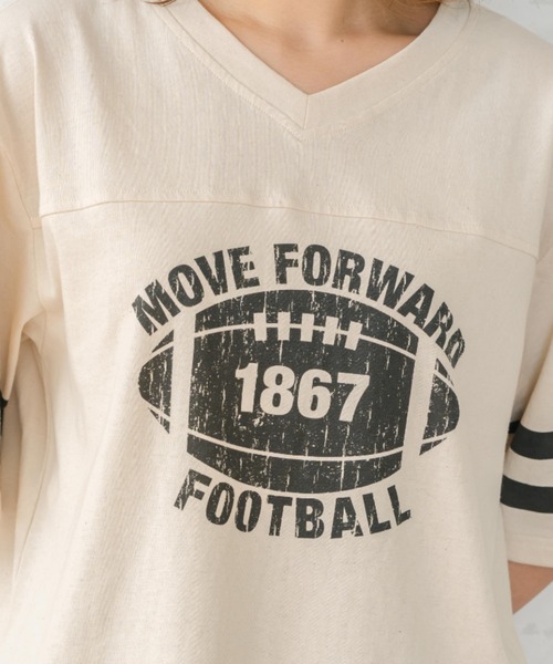 eLur（エラー）の「フットボールT（Tシャツ/カットソー・レディース・ブラック/レッド・FREE）」の6枚目の写真