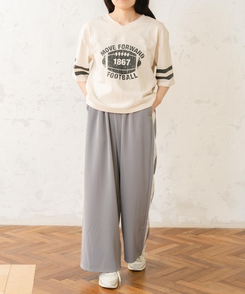 eLur（エラー）の「フットボールT（Tシャツ/カットソー・レディース・ブラック/レッド・FREE）」の5枚目の写真