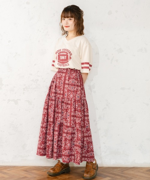 eLur（エラー）の「フットボールT（Tシャツ/カットソー・レディース・ブラック/レッド・FREE）」の21枚目の写真