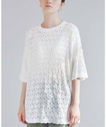 MEDE19F レース遣いのコンビTシャツ