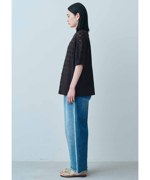 MEDE19F(メデジュウキュウ)の「MEDE19F レース遣いのコンビTシャツ(Tシャツ/カットソー・レディース・ブラック/ベージュ/ホワイト・MEDIUM/LARGE/XX-LARGE/X-LARGE)」の5枚目の写真