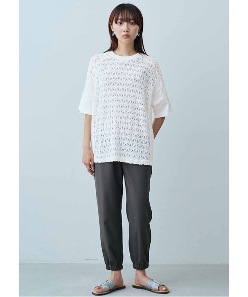 MEDE19F(メデジュウキュウ)の「MEDE19F レース遣いのコンビTシャツ(Tシャツ/カットソー・レディース・ブラック/ベージュ/ホワイト・MEDIUM/LARGE/XX-LARGE/X-LARGE)」の7枚目の写真