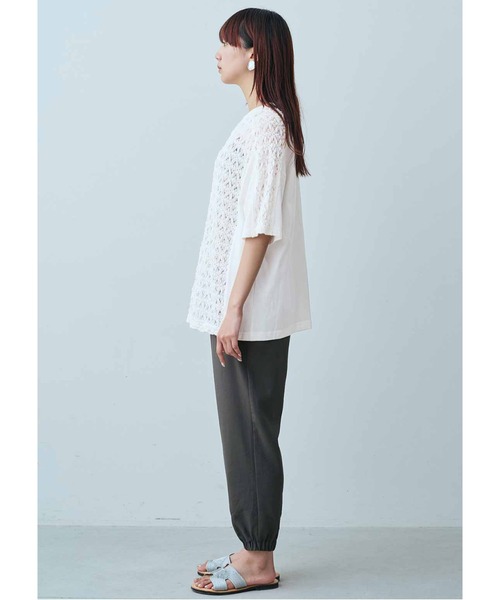 MEDE19F(メデジュウキュウ)の「MEDE19F レース遣いのコンビTシャツ(Tシャツ/カットソー・レディース・ブラック/ベージュ/ホワイト・MEDIUM/LARGE/XX-LARGE/X-LARGE)」の8枚目の写真