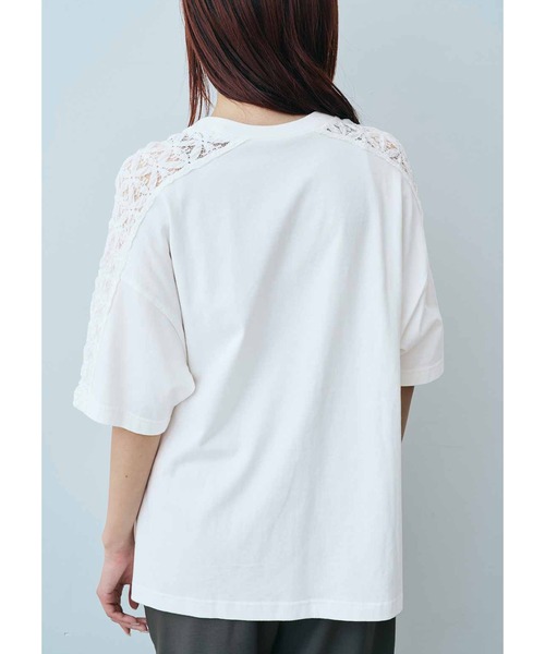 MEDE19F(メデジュウキュウ)の「MEDE19F レース遣いのコンビTシャツ(Tシャツ/カットソー・レディース・ブラック/ベージュ/ホワイト・MEDIUM/LARGE/XX-LARGE/X-LARGE)」の15枚目の写真