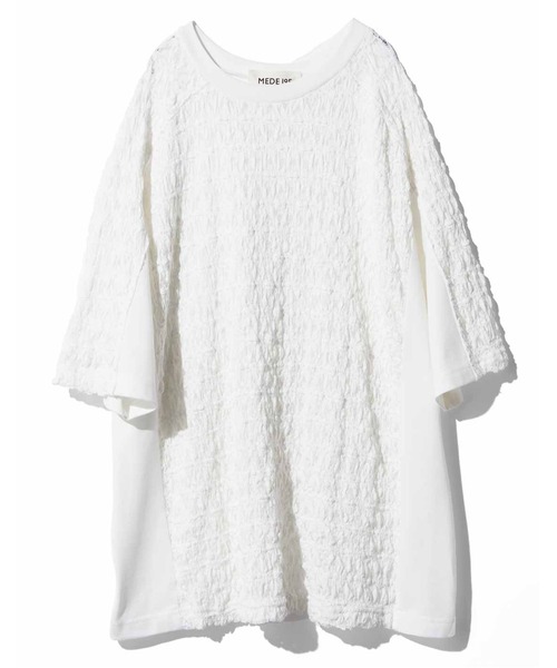 MEDE19F(メデジュウキュウ)の「MEDE19F レース遣いのコンビTシャツ(Tシャツ/カットソー・レディース・ブラック/ベージュ/ホワイト・MEDIUM/LARGE/XX-LARGE/X-LARGE)」の20枚目の写真