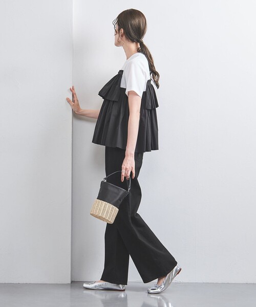 UNITED ARROWS ビスチェデザイン カットソートップス　黒 UNITED ARROWS（ユナイテッドアローズ）の「ビスチェデザイン