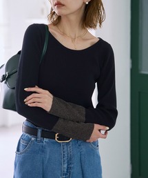 ROPE' PICNIC | 袖ラメシアー＆袖チュールプルオーバー(ニット/セーター)