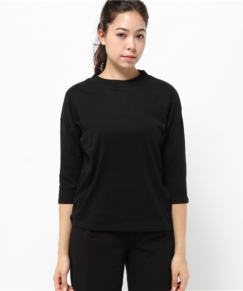 LBC（エルビーシー）の「コットン30フライスプチネックtee（Tシャツ/カットソー・レディース・ネイビー/ブラック/ライトグレー・MEDIUM/LARGE）」の2枚目の写真