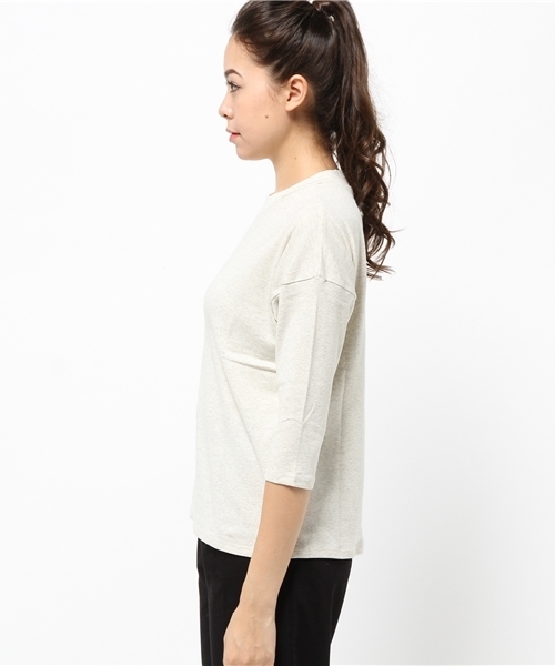 LBC（エルビーシー）の「コットン30フライスプチネックtee（Tシャツ/カットソー・レディース・ネイビー/ブラック/ライトグレー・MEDIUM/LARGE）」の4枚目の写真