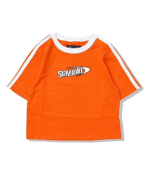 STAY GOLD(ステイゴールド)の「【STAYGOLD】袖ライン ロゴプリント チビTee / ショート丈 Tシャツ ちびTシャツ / レディース(Tシャツ/カットソー・レディース・ブルー/ブラック/オレンジ・FREE)」の6枚目の写真