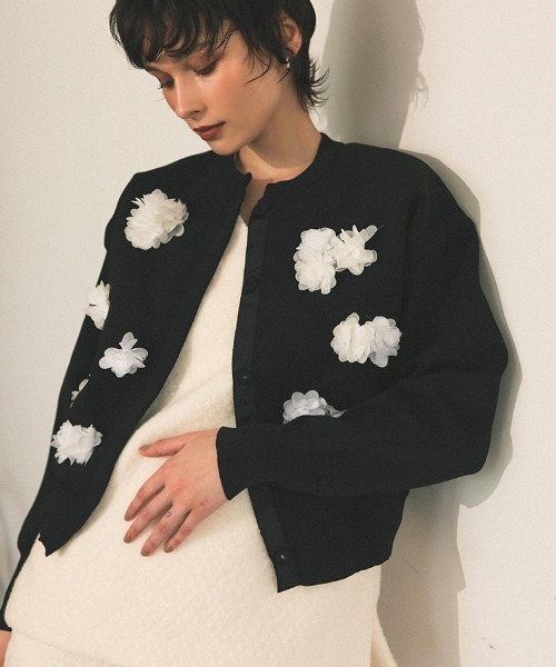 DONOBAN(ドノバン)の「フラワーカーディガン(カーディガン/ボレロ・レディース・ブラック・ONE)」の6枚目の写真