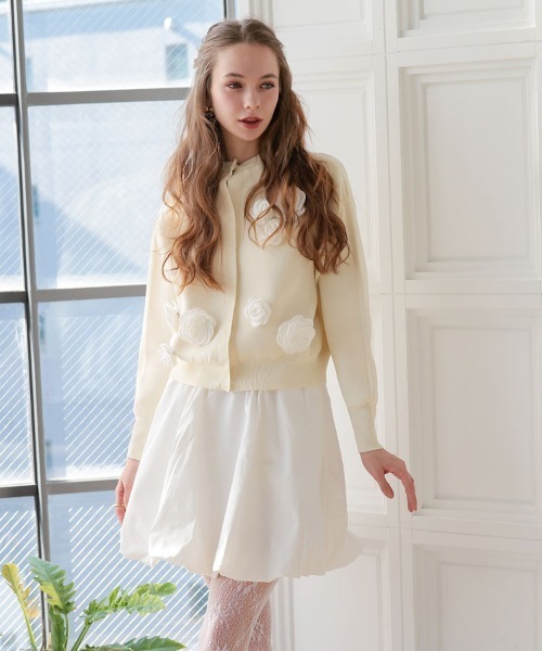 DONOBAN（ドノバン）の「フラワーカーディガン（カーディガン/ボレロ・レディース・ブラック/ホワイト・ONE）」の4枚目の写真