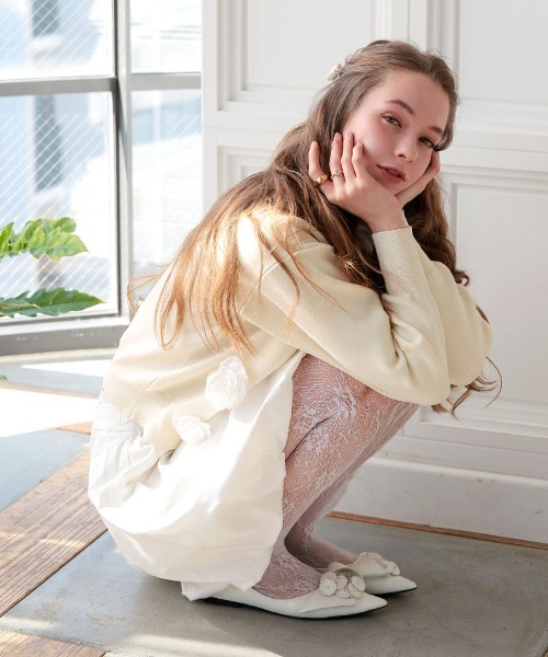 DONOBAN（ドノバン）の「フラワーカーディガン（カーディガン/ボレロ・レディース・ブラック/ホワイト・ONE）」の6枚目の写真