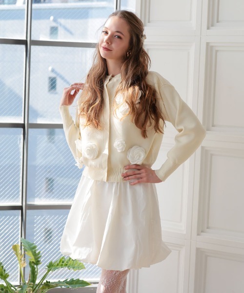 DONOBAN（ドノバン）の「フラワーカーディガン（カーディガン/ボレロ・レディース・ブラック/ホワイト・ONE）」の7枚目の写真