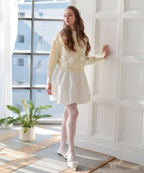 DONOBAN（ドノバン）の「フラワーカーディガン（カーディガン/ボレロ・レディース・ブラック/ホワイト・ONE）」の8枚目の写真