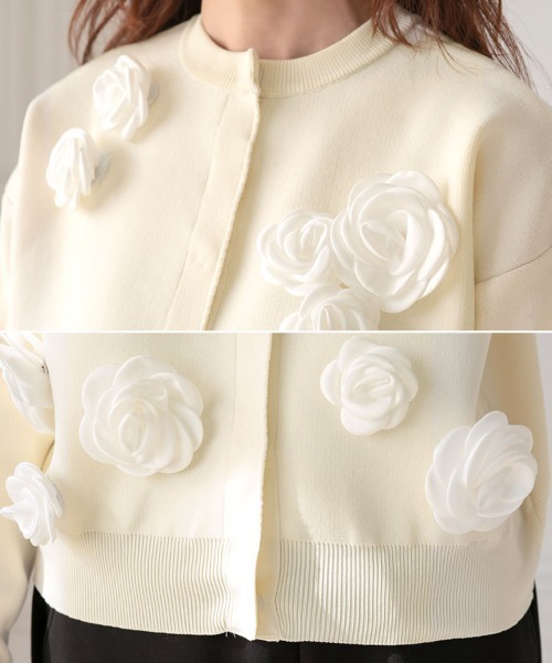 DONOBAN（ドノバン）の「フラワーカーディガン（カーディガン/ボレロ・レディース・ブラック/ホワイト・ONE）」の22枚目の写真