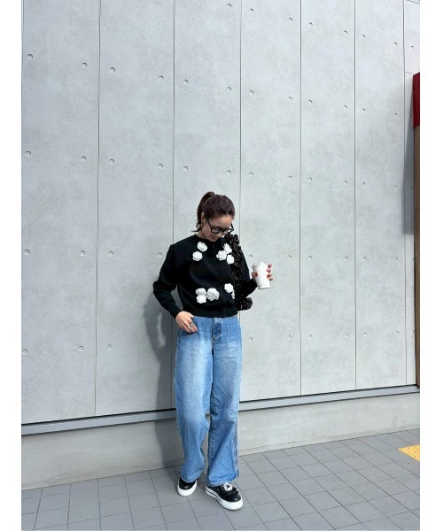 DONOBAN（ドノバン）の「フラワーカーディガン（カーディガン/ボレロ・レディース・ブラック/ホワイト・ONE）」の20枚目の写真