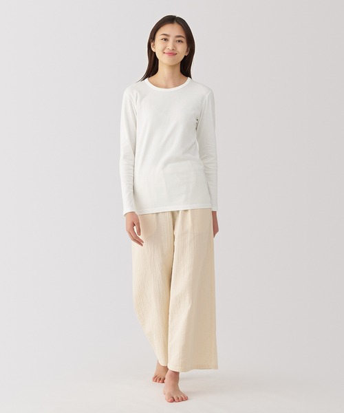 婦人 あったか綿 ウールクルーネック長袖Tシャツ | 無印良品