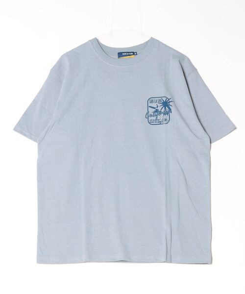 ムラサキスポーツ(ムラサキスポーツ)の「SAN LA SAN/サンラサン SLTシャツ【ボックスヤシ】 MOSL24SM009(Tシャツ/カットソー・メンズ・チャコール/ホワイト/グレイッシュブルー・M/L)」の4枚目の写真