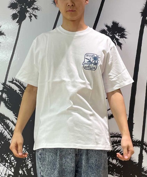 ムラサキスポーツ(ムラサキスポーツ)の「SAN LA SAN/サンラサン SLTシャツ【ボックスヤシ】 MOSL24SM009(Tシャツ/カットソー・メンズ・チャコール/ホワイト/グレイッシュブルー・M/L)」の5枚目の写真