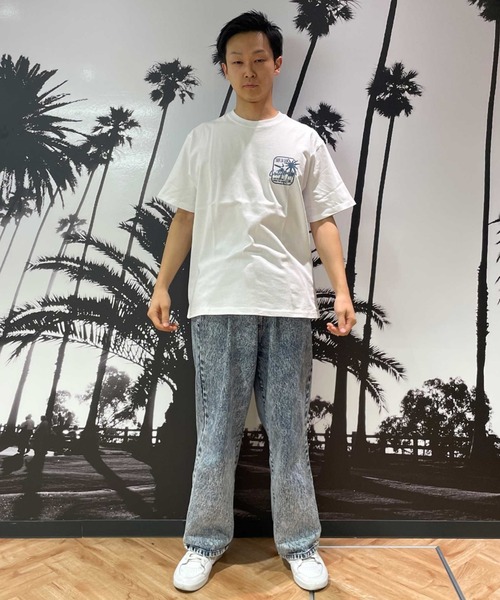 ムラサキスポーツ(ムラサキスポーツ)の「SAN LA SAN/サンラサン SLTシャツ【ボックスヤシ】 MOSL24SM009(Tシャツ/カットソー・メンズ・チャコール/ホワイト/グレイッシュブルー・M/L)」の8枚目の写真