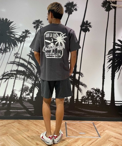 ムラサキスポーツ(ムラサキスポーツ)の「SAN LA SAN/サンラサン SLTシャツ【ボックスヤシ】 MOSL24SM009(Tシャツ/カットソー・メンズ・チャコール/ホワイト/グレイッシュブルー・M/L)」の10枚目の写真