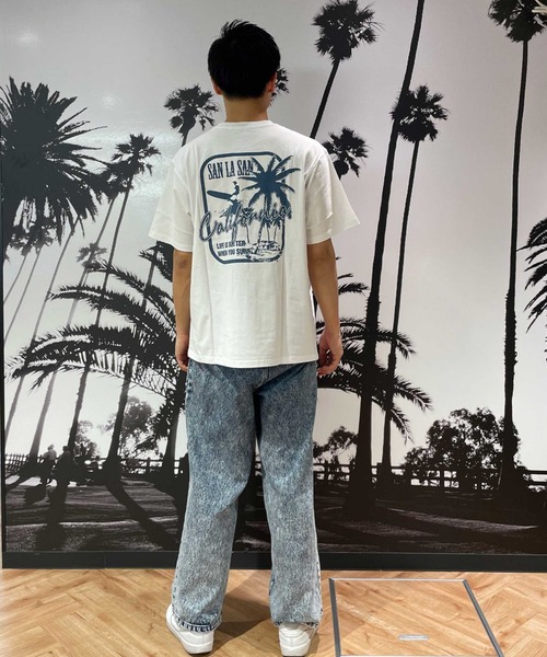ムラサキスポーツ(ムラサキスポーツ)の「SAN LA SAN/サンラサン SLTシャツ【ボックスヤシ】 MOSL24SM009(Tシャツ/カットソー・メンズ・チャコール/ホワイト/グレイッシュブルー・M/L)」の6枚目の写真