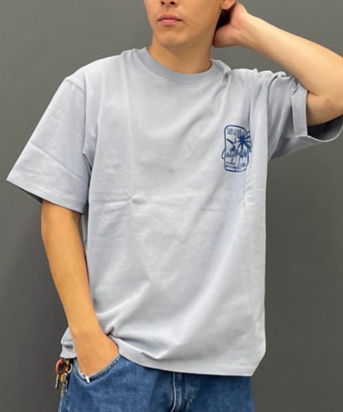 ムラサキスポーツ(ムラサキスポーツ)の「SAN LA SAN/サンラサン SLTシャツ【ボックスヤシ】 MOSL24SM009(Tシャツ/カットソー・メンズ・チャコール/ホワイト/グレイッシュブルー・M/L)」の13枚目の写真