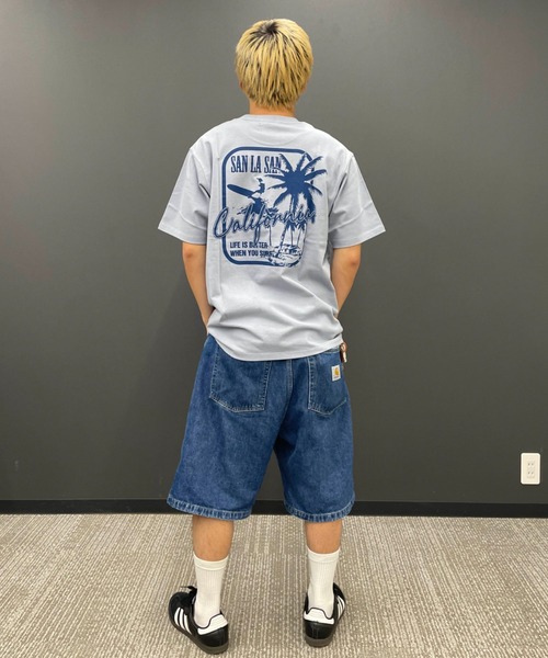 ムラサキスポーツ(ムラサキスポーツ)の「SAN LA SAN/サンラサン SLTシャツ【ボックスヤシ】 MOSL24SM009(Tシャツ/カットソー・メンズ・チャコール/ホワイト/グレイッシュブルー・M/L)」の14枚目の写真