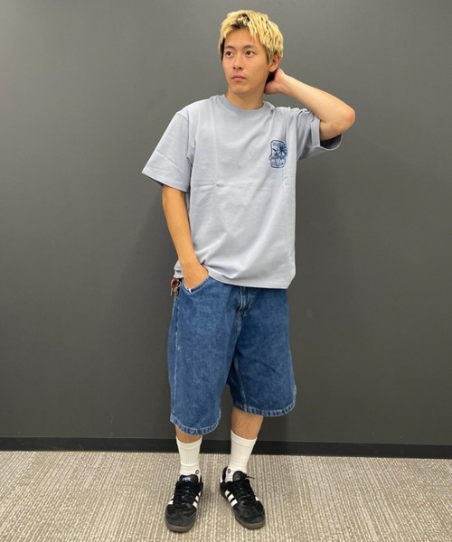 ムラサキスポーツ(ムラサキスポーツ)の「SAN LA SAN/サンラサン SLTシャツ【ボックスヤシ】 MOSL24SM009(Tシャツ/カットソー・メンズ・チャコール/ホワイト/グレイッシュブルー・M/L)」の16枚目の写真