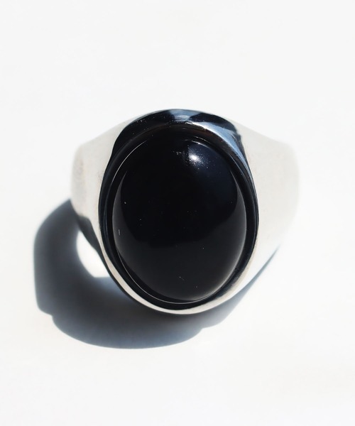 abaskdesign（アバスクデザイン）の「＊ 金属アレルギー対応 ブラックワンストーンステンレスリング（リング・レディース・シルバー・16号）」の5枚目の写真