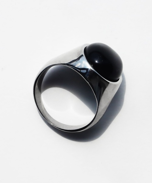 abaskdesign（アバスクデザイン）の「＊ 金属アレルギー対応 ブラックワンストーンステンレスリング（リング・レディース・シルバー・16号）」の8枚目の写真