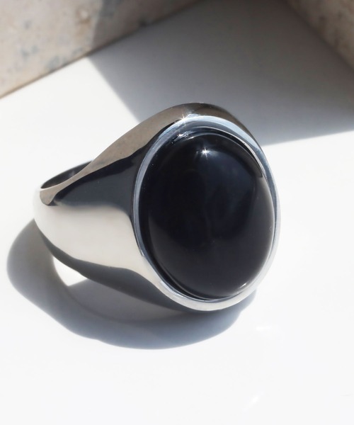 abaskdesign（アバスクデザイン）の「＊ 金属アレルギー対応 ブラックワンストーンステンレスリング（リング・レディース・シルバー・16号）」の9枚目の写真