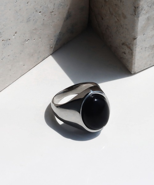 abaskdesign（アバスクデザイン）の「＊ 金属アレルギー対応 ブラックワンストーンステンレスリング（リング・レディース・シルバー・16号）」の10枚目の写真