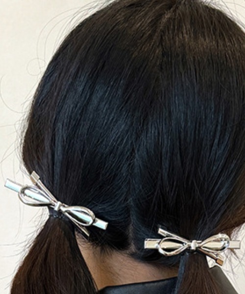Vipoa（ヴィポア）の「ribbon hair clip（ヘアピン・レディース・シルバー・FREE）」の5枚目の写真