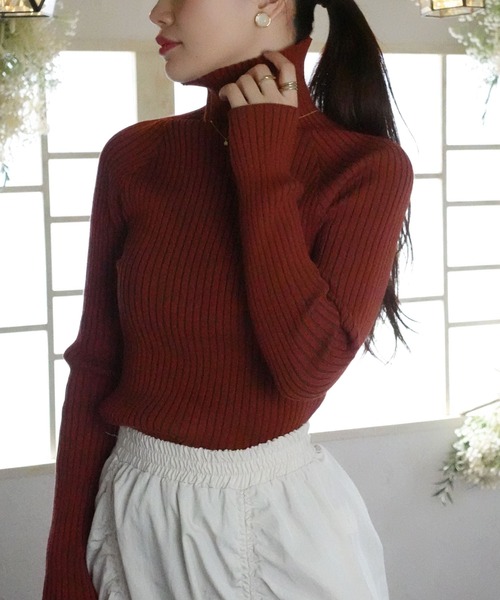 CORNERS（コーナーズ）の「プレーティングリブニットシームレスタートルプルオーバー（ニット/セーター・レディース・ベージュ系その他/テラコッタ/カーキ/グレイッシュベージュ/ブラック・M）」の20枚目の写真